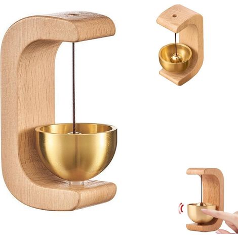 Magnetic Doorbell, Wooden Door Bell C-Shaped Front Door Bell Doorbell Retro Doorbell No Drilling for Home, Shop, Fridge, Doors, Entrance (1/5)
