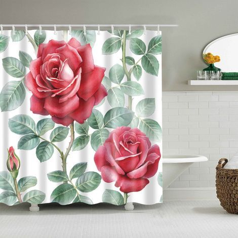 Décorations de Saint-Valentin Ympuoqn, rideaux de douche pour couples pour la Saint-Valentin, motifs variés, matériau polyester imprimé numériquement, compatible avec les crochets standard. (1/4)