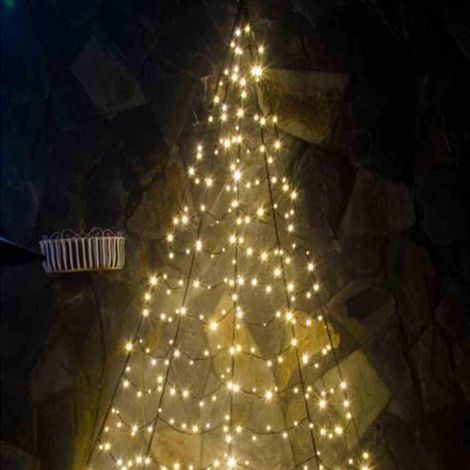 LED-Weihnachtsbaum Galaxy halbrund 400 cm 320 warmweiße LED, zur Wandbefestigung (1/4)