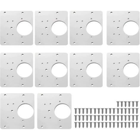 Set di 10 piastre di riparazione per cerniere, complete di viti, kit di riparazione per cerniere in acciaio inossidabile