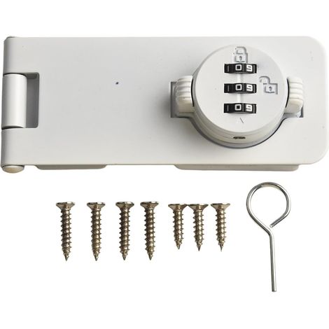 Serrure à combinaison à 3 chiffres pour porte, 4 cm, noir/blanc (1/5)