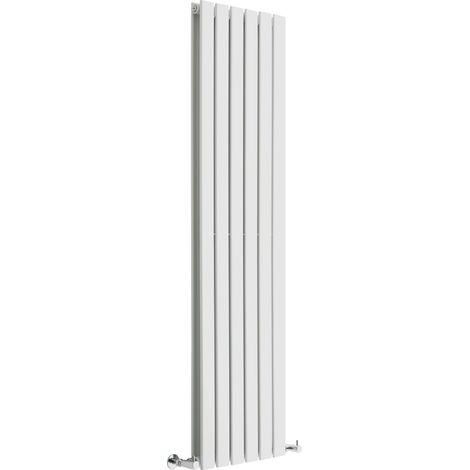 Milano Alpha White Vertical Column Double Flat Panel Radiator - 1600mm x 420mm