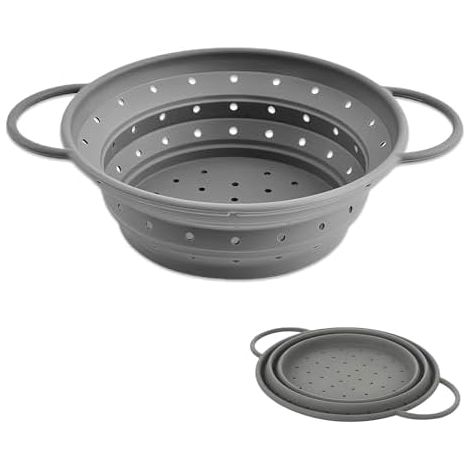 Passoire pliable en silicone - Passoire de cuisine en plastique - Passoire à pâtes résistante à la chaleur - Pour fruits, légumes, pâtes (1/5)
