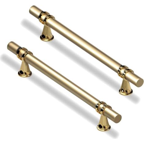 Lot de 2 poignées de placard de cuisine avec vis, alliage de zinc, 160 mm, pour tiroir de cuisine ou chambre (2, 160 mm) (1/5)