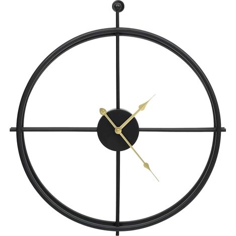 vidaXL Reloj de pared de hierro negro 52 cm (1/2)