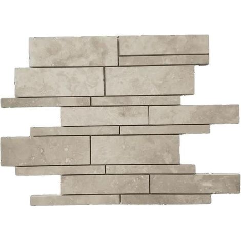 Mosaico - ALBEDO PIERRE - Travertino Ivoire Lucido - Bande asimmetriche - Interni muri & pavimenti - Pietra naturale resistente all'umidità