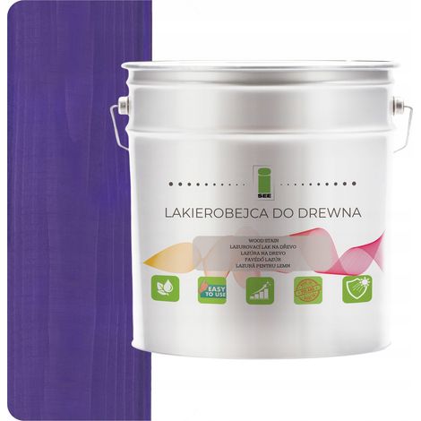 Teinture pour bois hydrophobe violette, inodore, satinée, 3 en 1, 1 L, D100 (1/5)