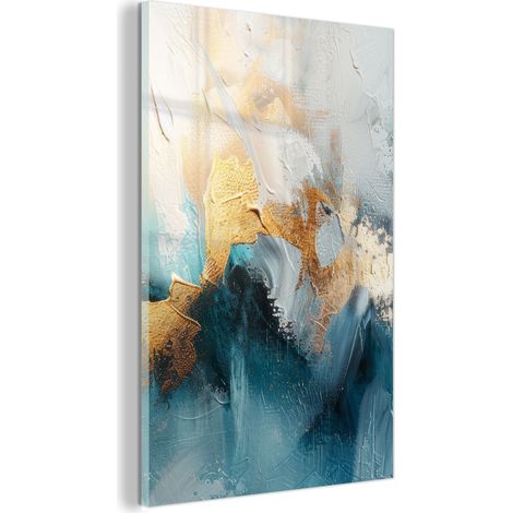TABLEAU EN PLEXIGLAS Abstrait - Art - Or - Bleu Tableau Moderne 60x90 (1/5)