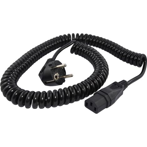 HAWA R6504 Kaltgeräte Anschlusskabel Schwarz 3.8 m Spiralkabel