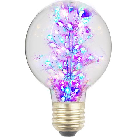 Lampadina led 3W multicolor attacco E27 sfera globo G95 stella luminosa BTL-011 (1/3)