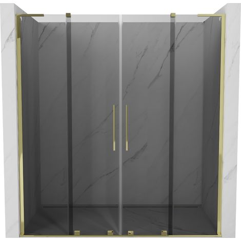 Mexen Velar L Duo porte de douche coulissante 170 cm, graphite, doré - 871-170-003-42-50 (1/5)