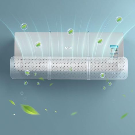 Réglable Déflecteur Climatisation, Universel Deflecteur Climatiseur Coupe-Vent, Soufflage Anti-Direct pour Maison/Bureau âgés, Néonats, Femmes en Gestation Couvre-vent Défensé (Transparente) [Classe é (1/5)