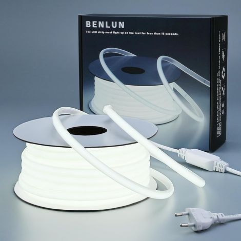 Ruban LED COB Exterieur Etanche 220V 20m Lumineux 200W CRI 90+ 6000K Blanc Froid Bande LED Flexible Recoupable 288LEDs/M pour Chambre, Bureau, Pergola Exterieur, Chantier, Eclairage (1/5)