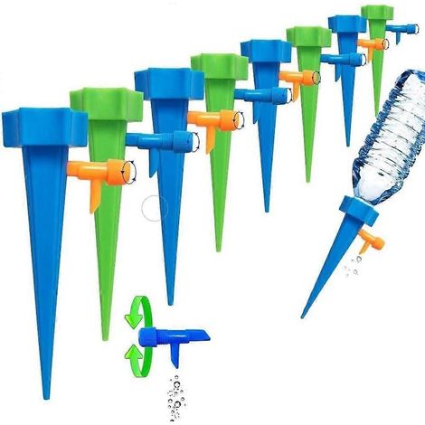 Lot de 12 arroseurs automatiques pour plantes, système d'arrosage goutte à goutte avec vanne de contrôle, pour jardin, maison, intérieur et extérieur. (1/5)