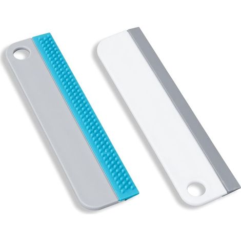 [NEVER USED] 2x Window Squeegee, Shower Squeegee, Silicone Cleaning Squeegee for Mirrors, Windows and Surfaces in Kitchen, Bathroom, Car, No Scratches Silicone Wiper Set (1/4)