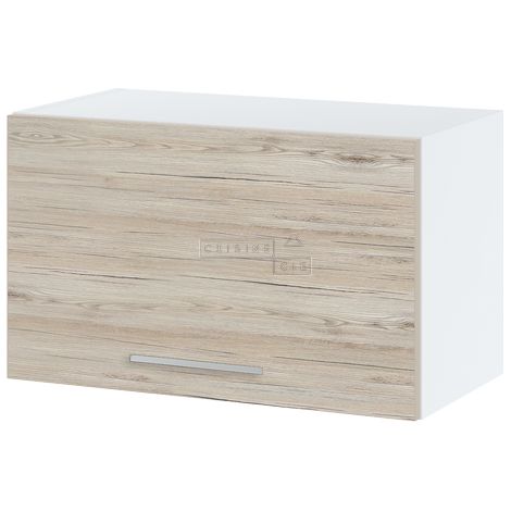 Meuble haut SLIM de cuisine Bellissi Noyer blanchi 1 porte relevable, L 60 cm