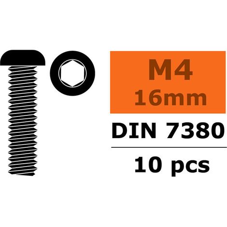 Revtec - Hex Button Head Screw - M4X16 - Steel - 10 pcs