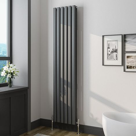 Oval Column Radiator 1600x354mm Anthracite Vertical Radiator Double Modern Central Heating Radiators