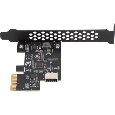 Carte PCI-E vers Type E USB 3.2 avec Condensateurs Céramiques, Transmission Rapide et Double Protection pour PC - Noir (1/5)