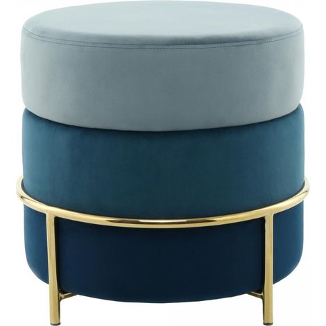 Tabouret semi artisanal ZADI 48x48 bleu clair (1/3)