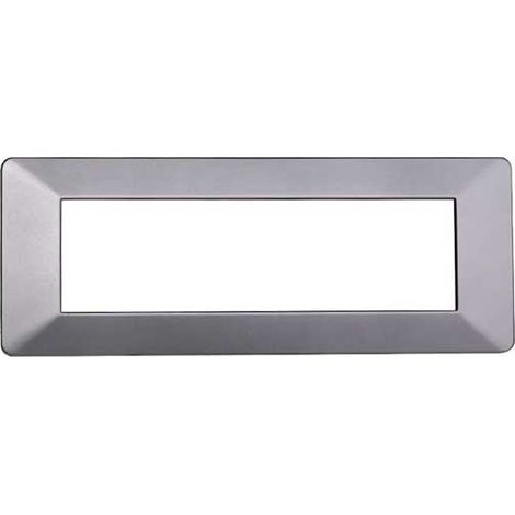 Plaque compatibles Vimar Plana 7 modules plastique couleur argent Ettroit EV83706