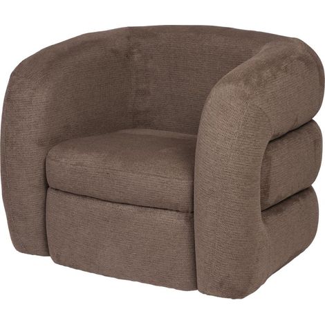 Amadeus - Fauteuil en tissu marron Bess (1/3)