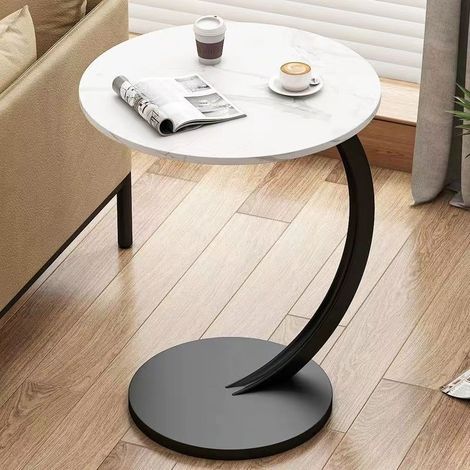 Table d'appoint, petite table basse, table centrale, table de chevet, table de nuit, table basse 60 x 40 x 38, table basse, structure compacte, salon simple, balcon, bureau (blanc + noir) (1/5)
