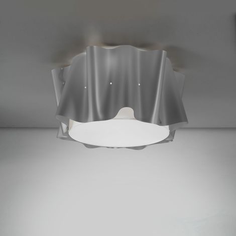 Plafonnier 5 Lumières en Métal Argenté Cm. 60 x 32h