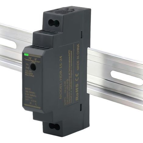 Alimentation Sur Rail DIN 24V 0,63A Transformateur d'alimentation HDR-15-24, Alimentation à Découpage pour Automatisation Boîtes de Distribution Instrumentation Domotique Éclairage LED (1/5)
