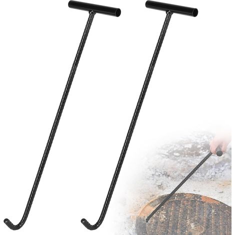 2 pièces Crochet leve Plaque, 100 cm lève-couvercle d'égout, Crochet de Canalisation Couvercle de Regard Crochet, Crochets de Levage Lourds, Leviers de Couvercle de Canal (1/5)