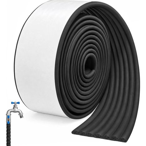Ruban Isolant Tuyau Climatisation Autocollant 8cm x 5m, Antigel(Noir),pour épouser coudes, vannes et espaces étroits (1/5)