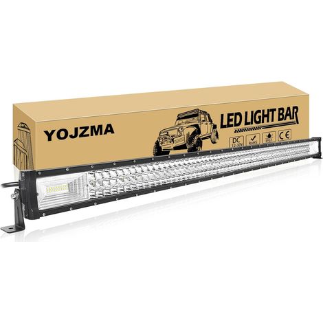 50 pouces 648W LED Barre lumineuse, triple rangée de spots 64800lm, barre lumineuse IP67 étanche pour conduite tout-terrain, lampe de travail LED pour pare-chocs de toit de camion ATV UTV (1/5)