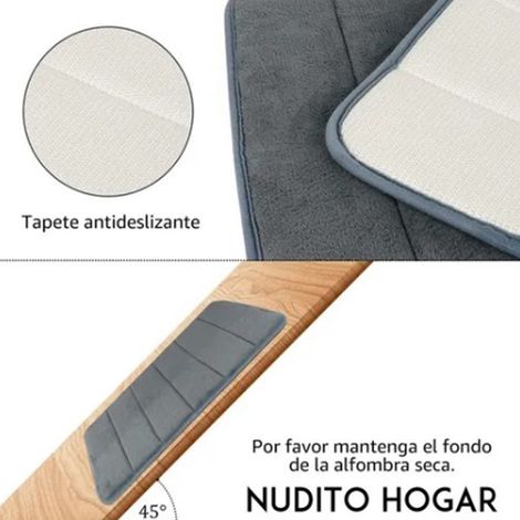 Tapis d'entrée gris clair 40 x 60 cm pour salle de bain/toilettes, absorbant et antidérapant, extra épais pour les chambres. Livraison gratuite. (1/5)