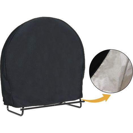 Housse pour bûches rondes en tissu Oxford 210D imperméable avec cordon de serrage, résistante, noire, 101,6 x 61 x 104,1 cm (40 x 24 x 41 pouces). (1/5)