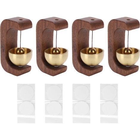 4pcs Clochettes Magnétiques pour Commerçants Forme C en Bois Massif pour Porte Entrée Porch Jardin Réfrigérateur Carillon Vintage (1/5)