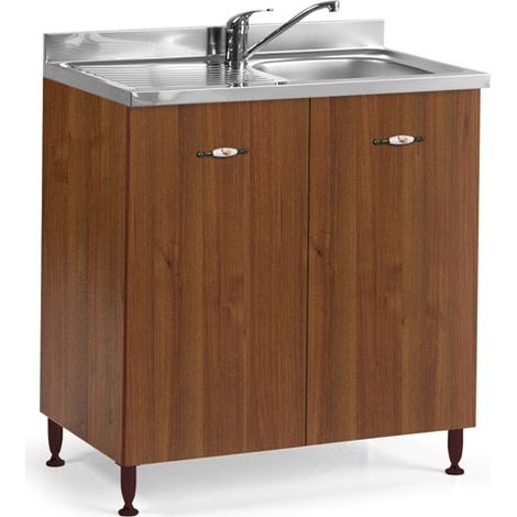 Sottolavello cucina componibile con ante 80 cm noce (1/7)