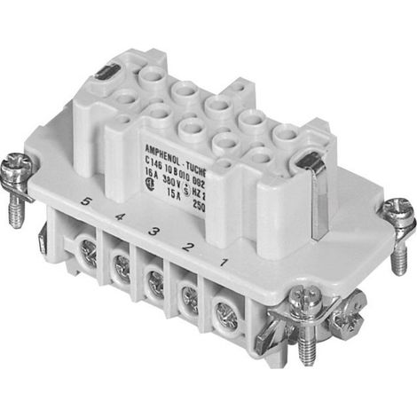 Insert femelle Nombre total de pôles 10 + PE Amphenol C146 10B010 002 1-1 Heavy/mate® C146 1 pc(s) (1/2)