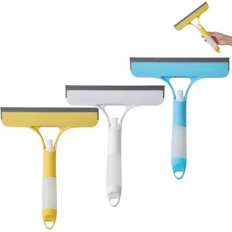 Lot de 3 Raclette de Douche, Ensemble Nettoyage Vitres 3 en 1 avec Pulvérisateur, Racloir & Gomme, Racloir pour Sol & Douche (1/5)