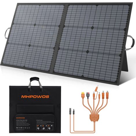 110W Panneau solaire portable léger, panneau solaire pliable pour les activités de plein air, étanche IP67 pour camping-car (1/5)