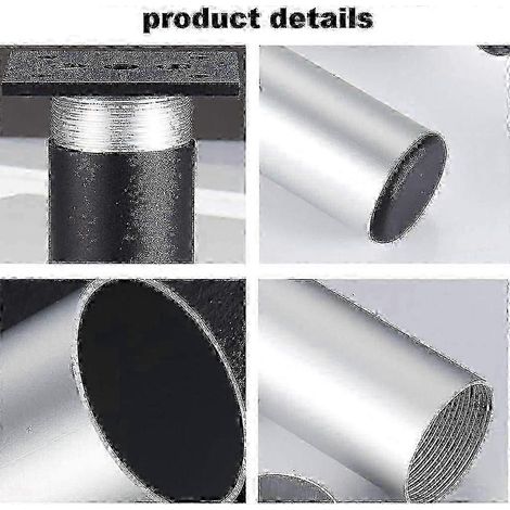 Pieds de support réglables ronds en alliage d'aluminium pour meubles, ensemble de 4 pièces, 6 cm de hauteur, noirs, capacité de charge, adaptés aux canapés, tables basses, meubles TV, etc. (1/5)