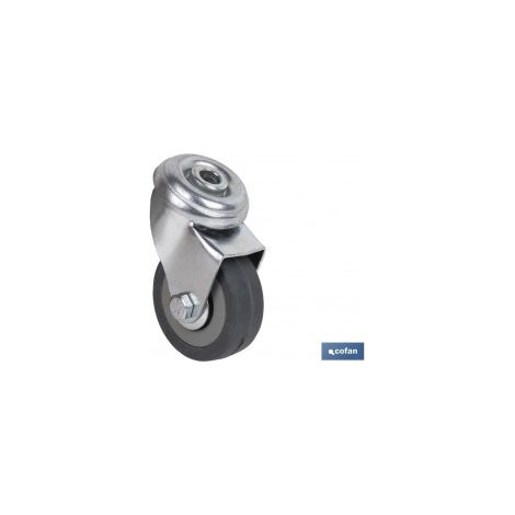 Pack 2 Einheiten Gummirolle Grau Durchgang Ø65x21mm