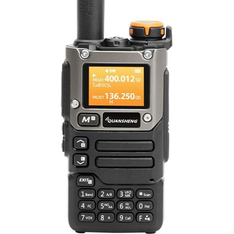 Radio portable bi-bande Quansheng UV-K6 – Scanner large bande 50-600 MHz – Réception aviation AM – 10 canaux météo NOAA – Clonage sans fil