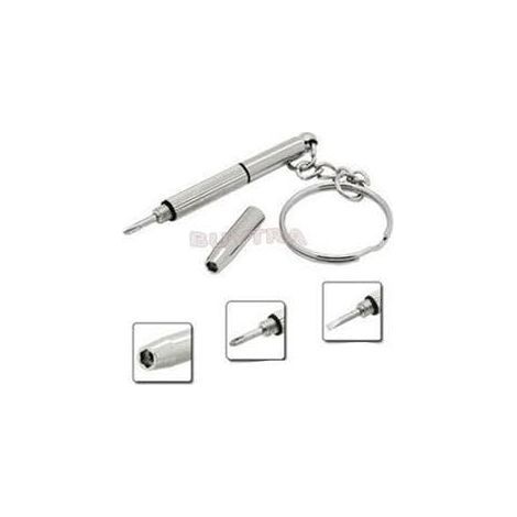 1 pc 3 in 1 Glasses Screwdriver Sunglasses Watch Repair Kit with Keychain (1/3)
