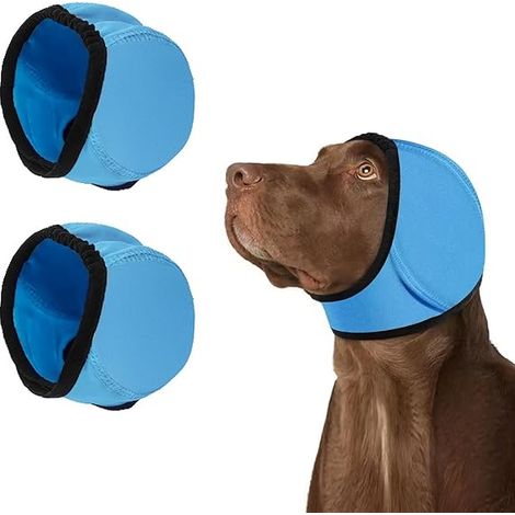 2pcs Protège-Oreilles pour Chien Étanche, Cache-Oreilles pour Chien Cache-Oreille Anti-Secousses & Capuche Apaisante pour Natation, Bain, Prévention Hématomes, Soulager L'anxiété (1/5)