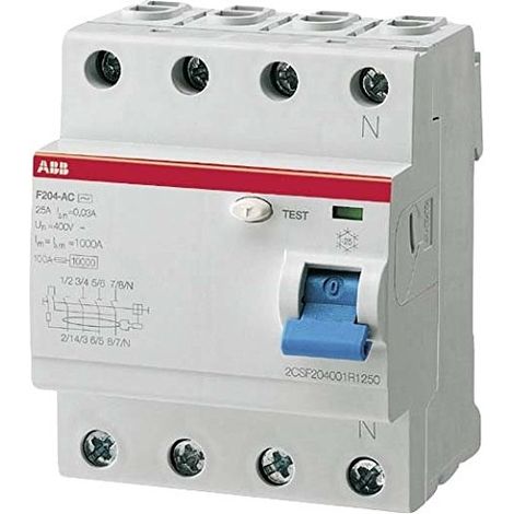 ABB F204F-63/0.03 FI-SCHALTER, TIPO F, 63/0.03A, 4-POLIG (2CSF204325R1630)