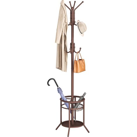 Porte Manteau sur Pied Perroquet, Métal avec Porte-Parapluie Intégré (1/5)