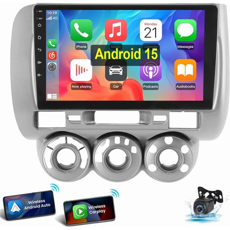 Autoradio Android 15 GPS WIFI RDS BT pour Honda Jazz II GD GE2 GE3 2002-2007 1+32G CAM