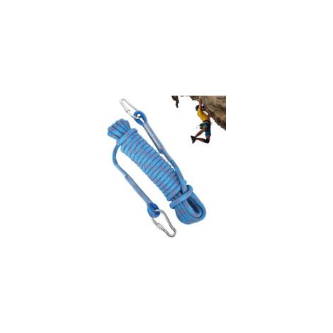 Corde Escalade 10m,Escalade Materiel Mousqueton,Corde De Sécurité Extérieure,Corde Balancoire Exterieur,pour Camping, Alpinisme, Pêche, Sauvetage,