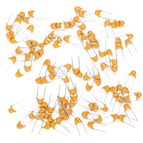 Condensateur céramique 1000 pièces, monolithique traversant 0,1µF, pas 5,08mm, 50V DC, tolérance 10%, lot de mille. (1/5)