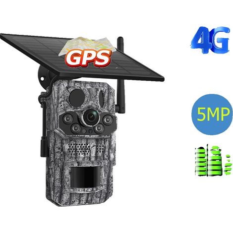 Cámara de vigilancia, ángulo de visión de 120°, visión nocturna, GPS, 5 MP (1/2)